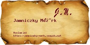 Jamniczky Márk névjegykártya